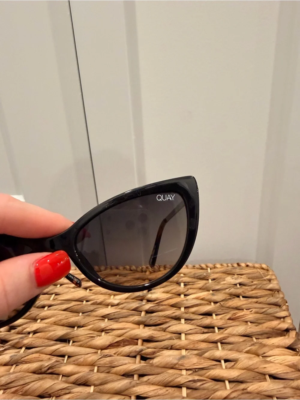 Quay Australia Black Cat-Eye Sunglasses with Gradient Lenses
